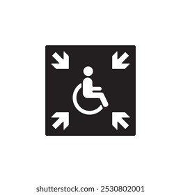 evacuation temporary refuge icon symbol sign vector