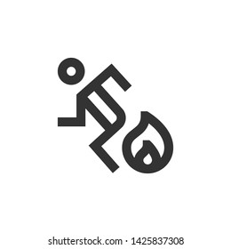 Evacuation vector icon, monocolor symbol
