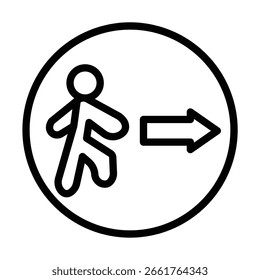 EvakuierungRoute Vektor Linie Symbol Design