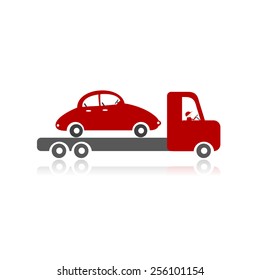 Evacuator with car for your design. Vector illustration