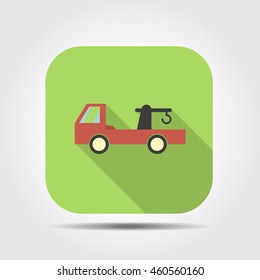evacuator flat icon with long shadow, vector illustration 