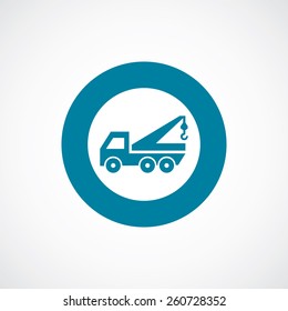 evacuator icon bold blue circle border, white background  