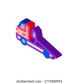 Evacuator Truck Icon Vector. Isometric Evacuator Truck sign. color isolated symbol illustration