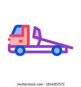 Evacuator Truck Icon Vector. Outline Evacuator Truck Sign. Isolated Contour Symbol Illustration