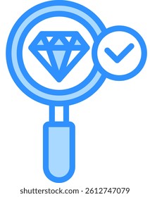 Evaluate Diamond Icon Blue Color Vector Illustration