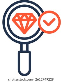 Evaluate Diamond Icon Color Line Vector Illustration