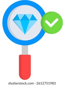 Evaluate Diamond Icon Flat Vector Illustration