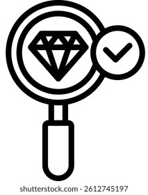 Evaluate Diamond Icon Outline Vector Illustration