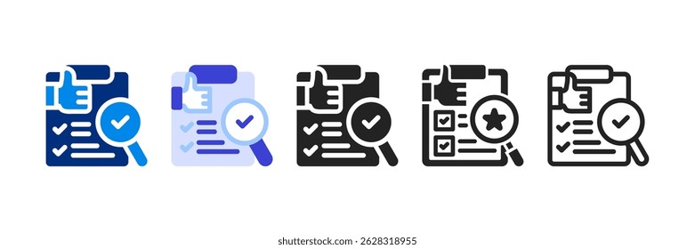 Evaluate Icon Set Different Style Collection