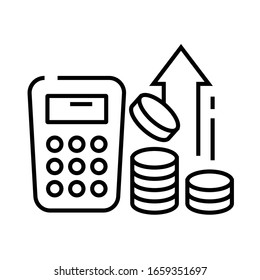 Evaluate profits line icon, concept sign, outline vector illustration, linear symbol.