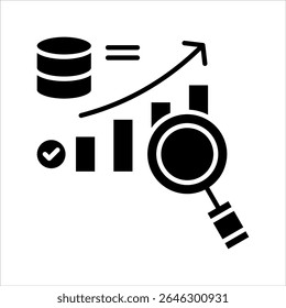 evaluating data glyph icon vector illustration