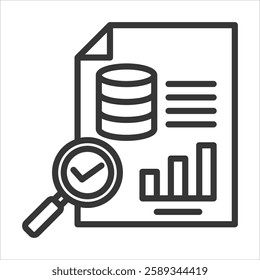 Evaluating Data Icon Vector Illustration Outline
