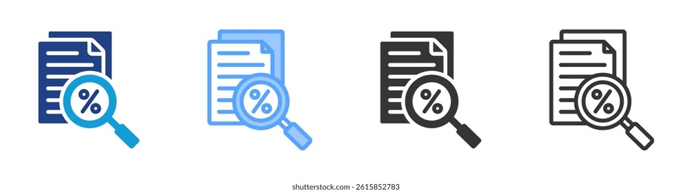 Evaluating Taxes icon set multiple style collection
