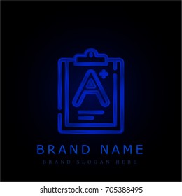 Evaluation blue chromium metallic logo