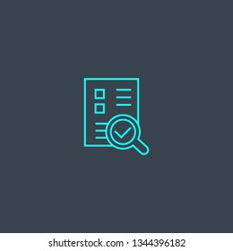evaluation concept blue line icon. Simple thin element on dark background. evaluation concept outline symbol design. Can be used for web and mobile UI/UX