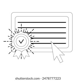 Evaluation concept with icon. Criteria, Online Education: thin vector icon set, black and white kit . Vector Simple icon. Eps 10. 