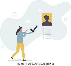 Evaluation or employee assessment, rating or performance review for improvement, satisfaction feedback checklist.flat characters.