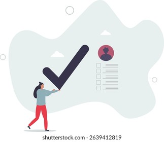Evaluation or employee assessment, rating or performance review for improvement, satisfaction feedback checklist. character life .