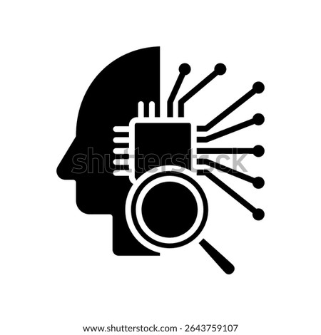 Evaluation glyph icon, use for machine learning, education, technology industry, UI, UX kit, app and web development, digital or print.