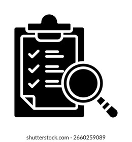 Ilustración vectorial de icono de glifo de evaluación