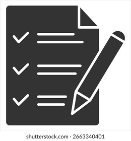 Ilustración vectorial de íconos de glifo de evaluación