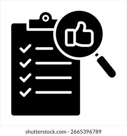 Ilustración vectorial de íconos de glifo de evaluación