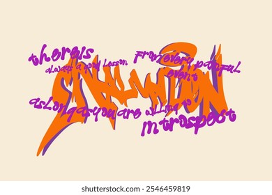 Evaluation graffiti style slogan hand drawn graphic vector illustration