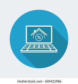 Evaluation of the house percentage value - Vector icon of computer application