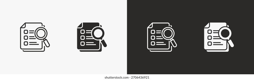 Icono de evaluación en colección de estilo blanco y negro