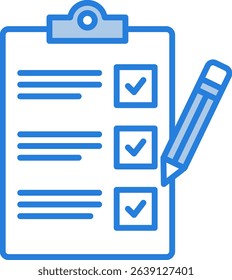 Evaluation icon with blue line style