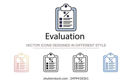 Evaluation icon design with white background stock illustration