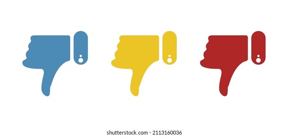 evaluation icon, hand, negative feedback on a white background, vector illustration