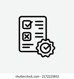  icono de evaluación, icono de esquema de plan de negocio aislado en fondo gris claro, perfecto para sitio web, blog, logotipo, diseño gráfico, medios sociales, interfaz de usuario, aplicación móvil
