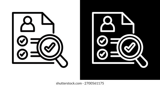 Icono de evaluación de línea de estilo blanco y negro
