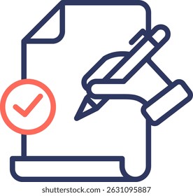 Ilustración vectorial de color de línea de ícono de evaluación