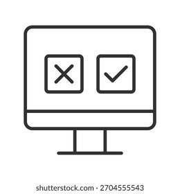 Ícone de avaliação em design de linha. avaliação, verificação de estudo, avaliação clínica, revisão de teste, análise de resultado sobre vetor de fundo branco. Ícone de traçado editável de avaliação