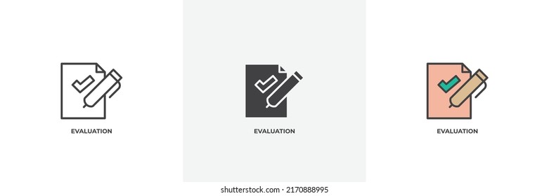 evaluation icon. Line, solid and filled outline colorful version, outline and filled vector sign. Idea Symbol, logo illustration. Vector graphics