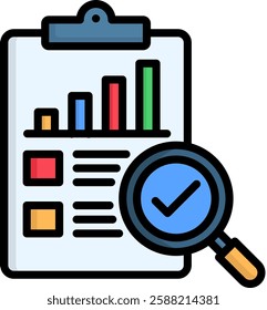 Evaluation Icon Lineal Color Vector Illustration