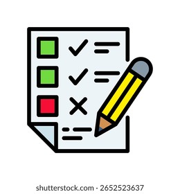 Icono de evaluación Ilustración vectorial de color lineal