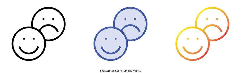 evaluation icon. Linear, Blue Fill and Gradient Style Design Isolated On White Background