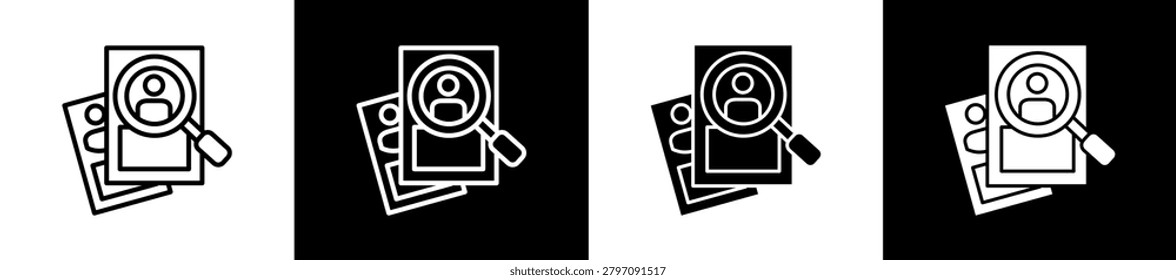 Evaluation Icon In Outline And Glyph Styles With Black And White Variations