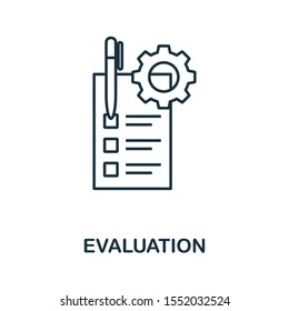 Evaluation icon outline style. Thin line creative Evaluation icon for logo, graphic design and more.