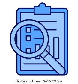 Evaluation icon represented by Evaluation symbol Blue style.