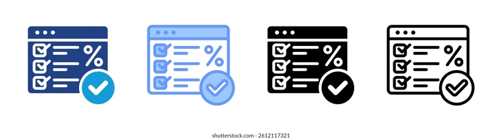 Evaluation icon set multiple style collection