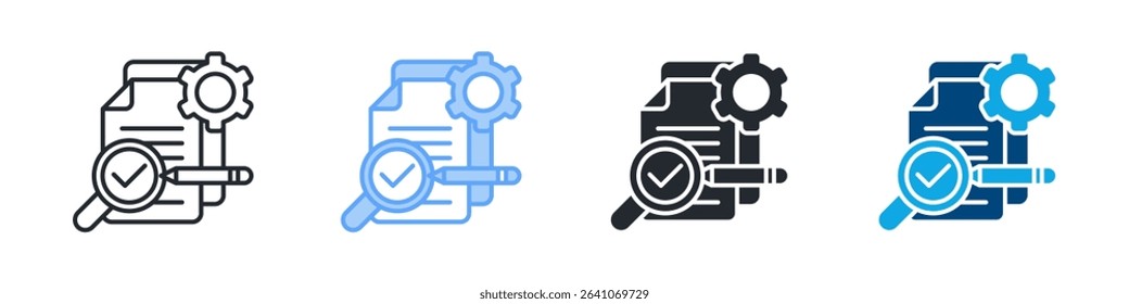 Evaluation Icon Set Multiple Style. Design In Outline, Blue, Glyph, Dualtone