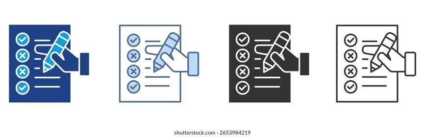 Conjunto de iconos de evaluación Colección de estilos múltiples