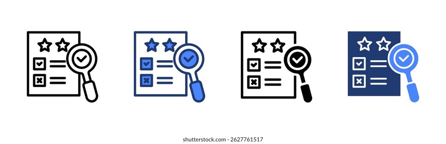 Ícone de avaliação da coleção de vários estilos da folha