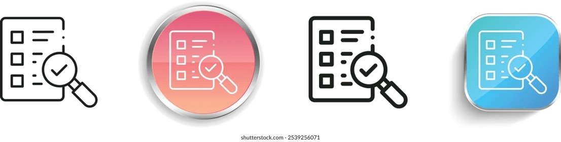 evaluation icon. Thin Linear, Regular and Button Style Design Isolated On White Background