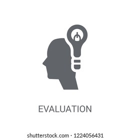 Evaluation icon. Trendy Evaluation logo concept on white background from Artificial Intelligence collection. Suitable for use on web apps, mobile apps and print media.