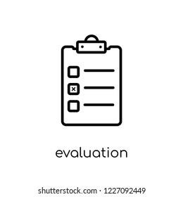 evaluation icon. Trendy modern flat linear vector evaluation icon on white background from thin line Artificial Intelligence, Future Technology collection, outline vector illustration